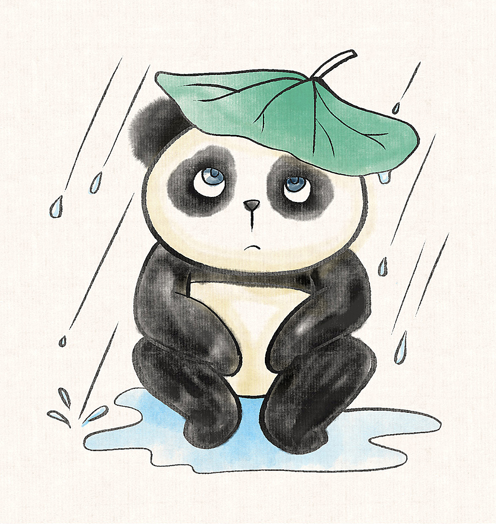 熊猫表情包水墨版~_春和绘-站酷zcool