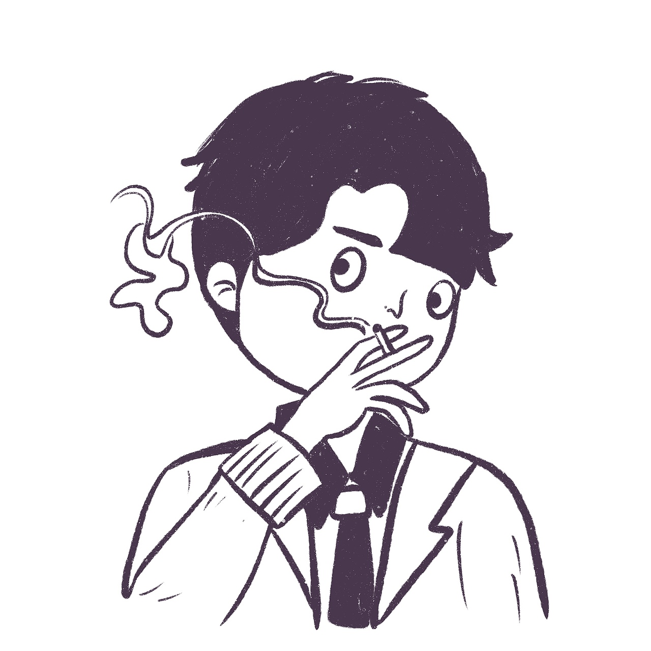 花栀子插画:男生头像简单帅气极简可爱黑白