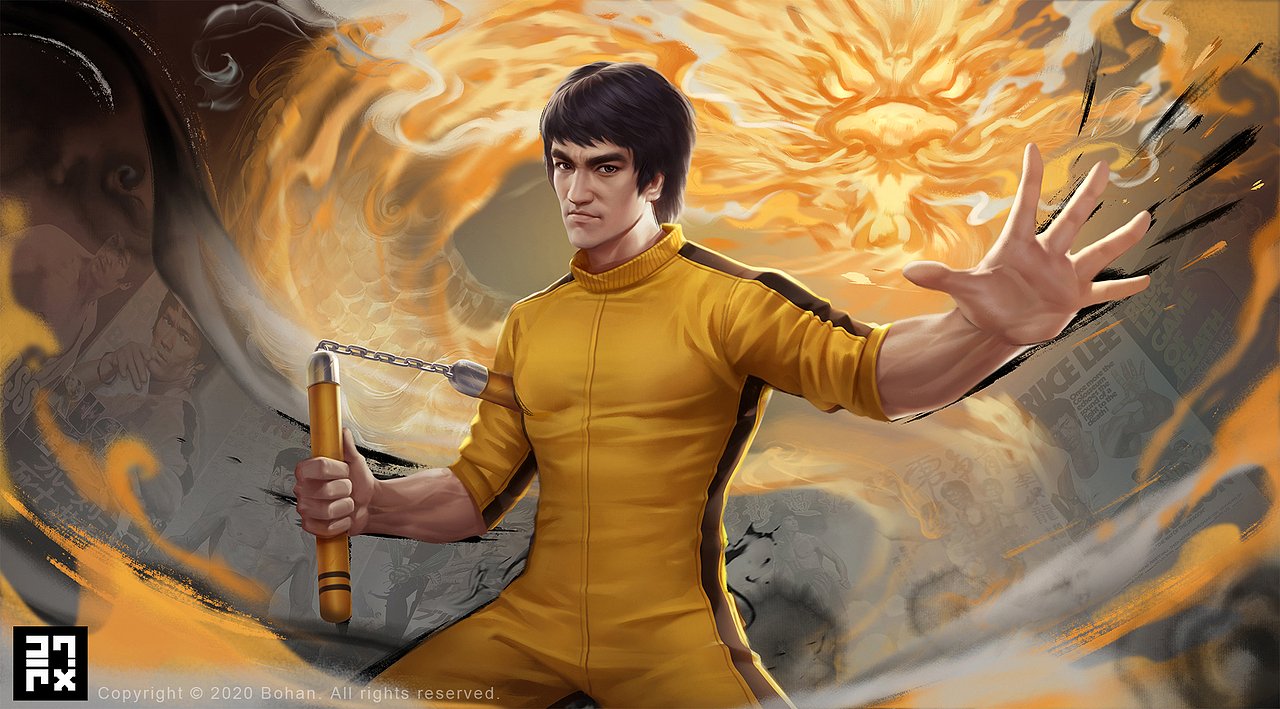 王者荣耀 李小龙皮肤同人（图ZMjM2MjM2MDA4） - 创作习作 - 站酷设计师贰拾柒px原创素材 - 站酷ZCOOL