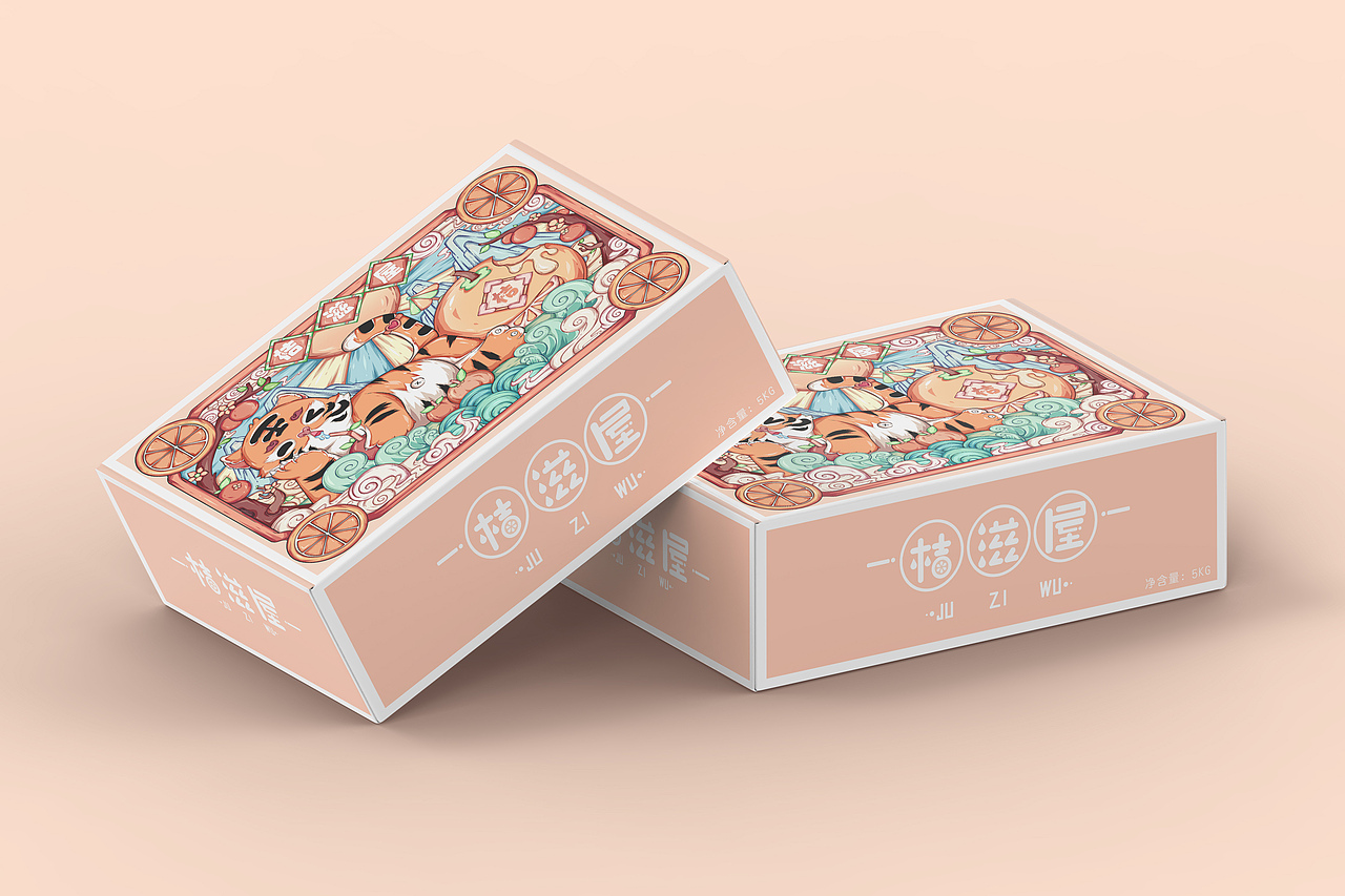 桔滋屋-国潮包装设计（图ZMjk0MjM2ODA4） - 商业插画 - 站酷设计师大白不怕黑原创素材 - 站酷ZCOOL