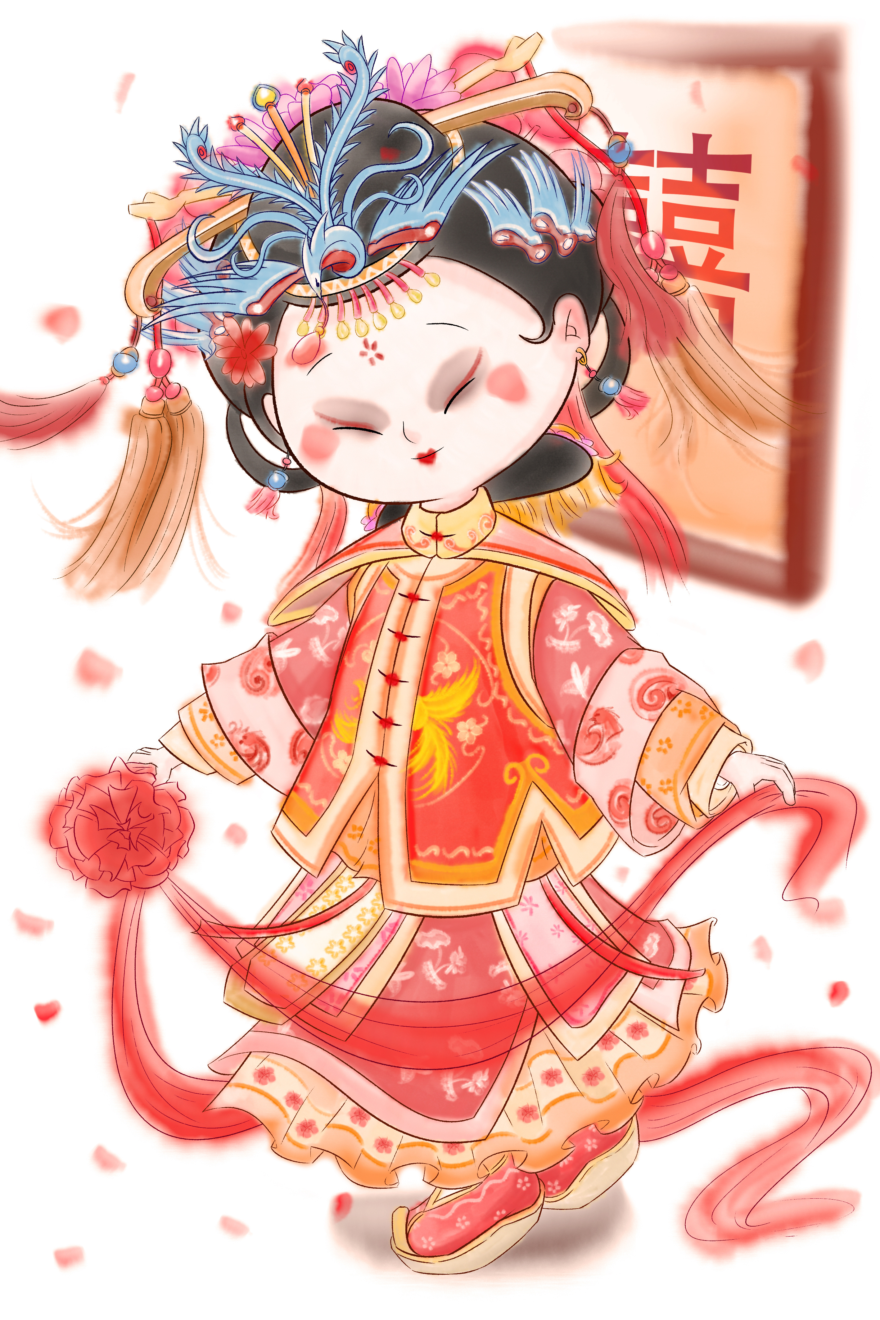 清朝女孩|插画|插画习作|小花2020 - 原创作品 - 站酷 (zcool)