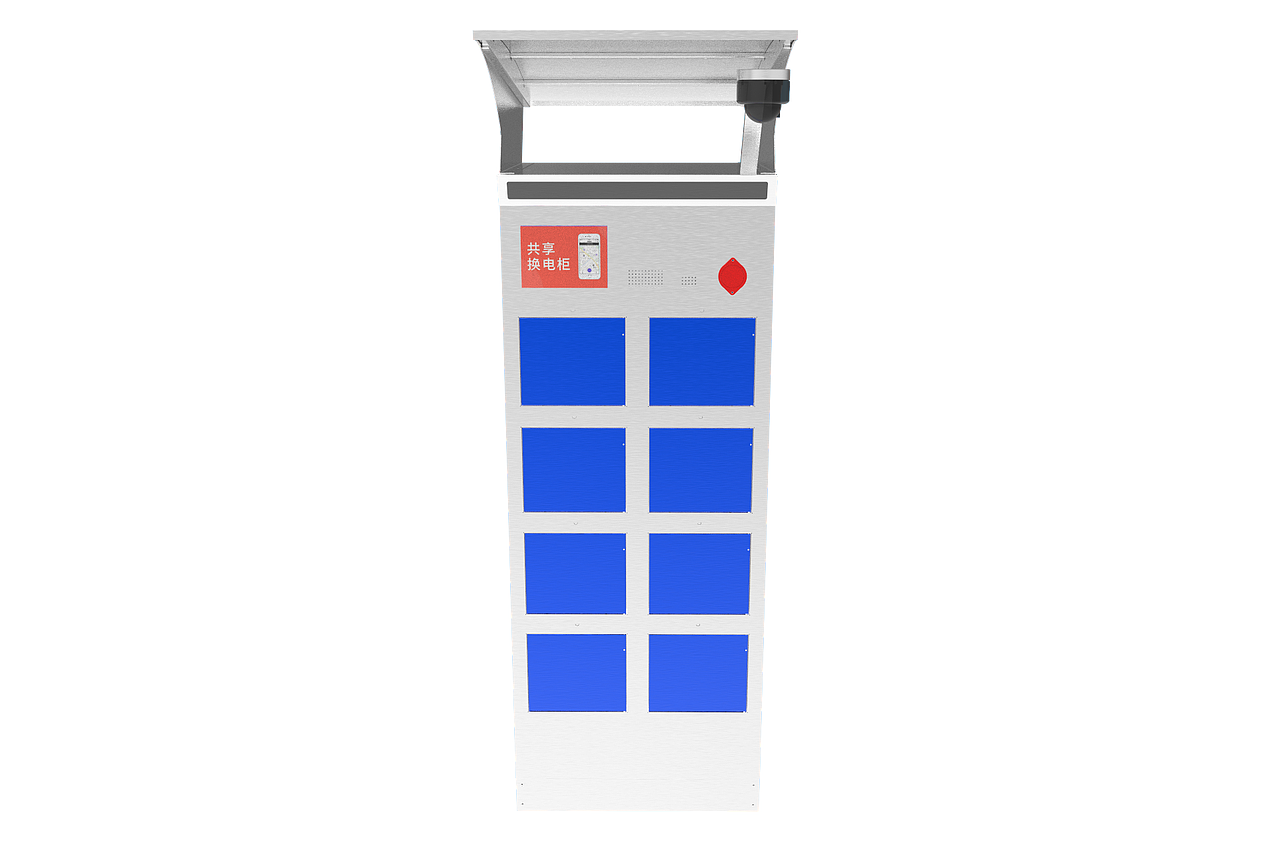 8仓充换电柜效果图设计 各个角度效果图