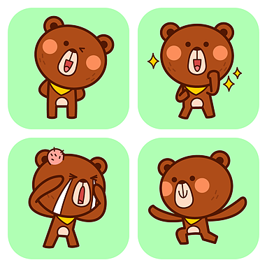 卡通表情-熊宝-马啾啾-云朵朵