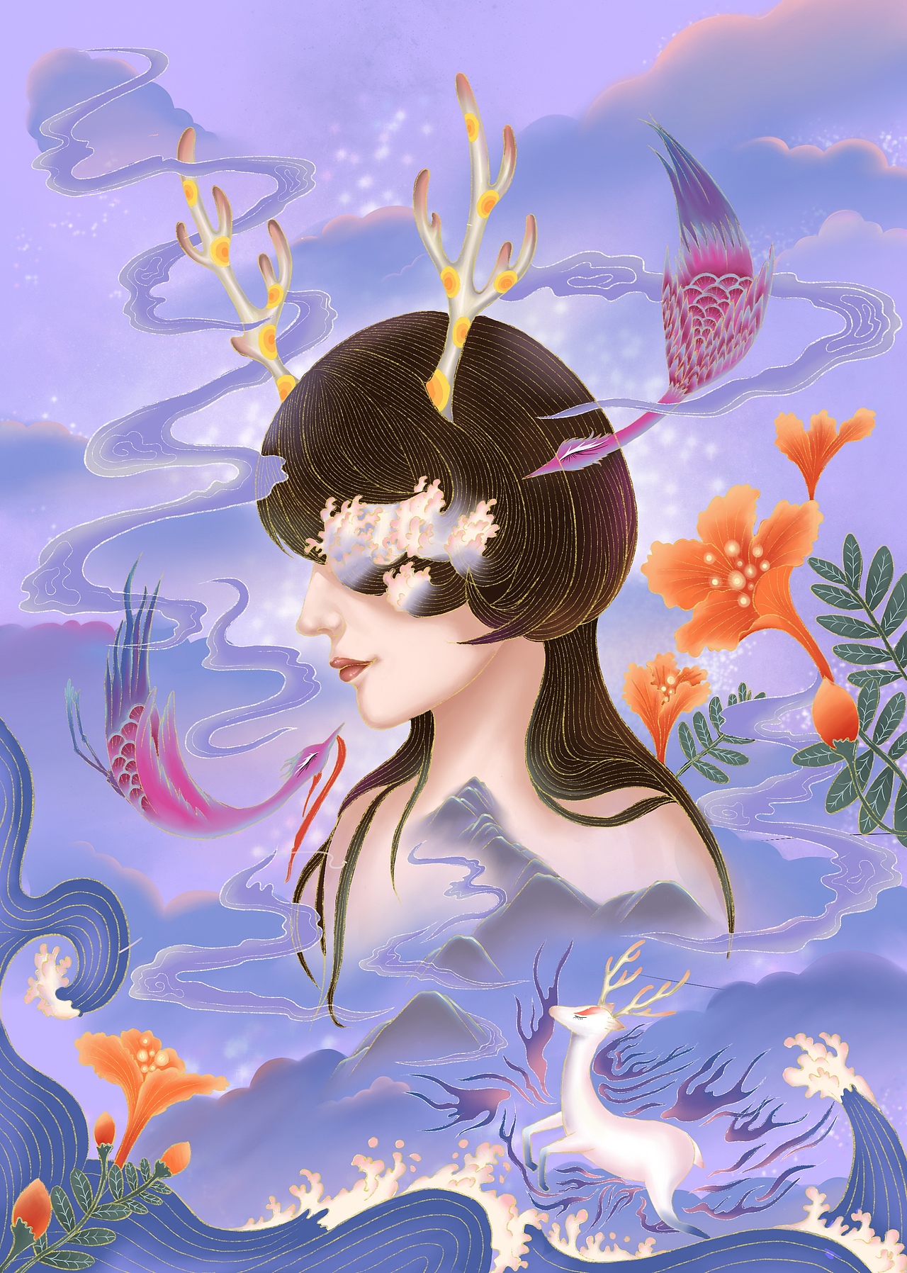 鹿回头系列插画