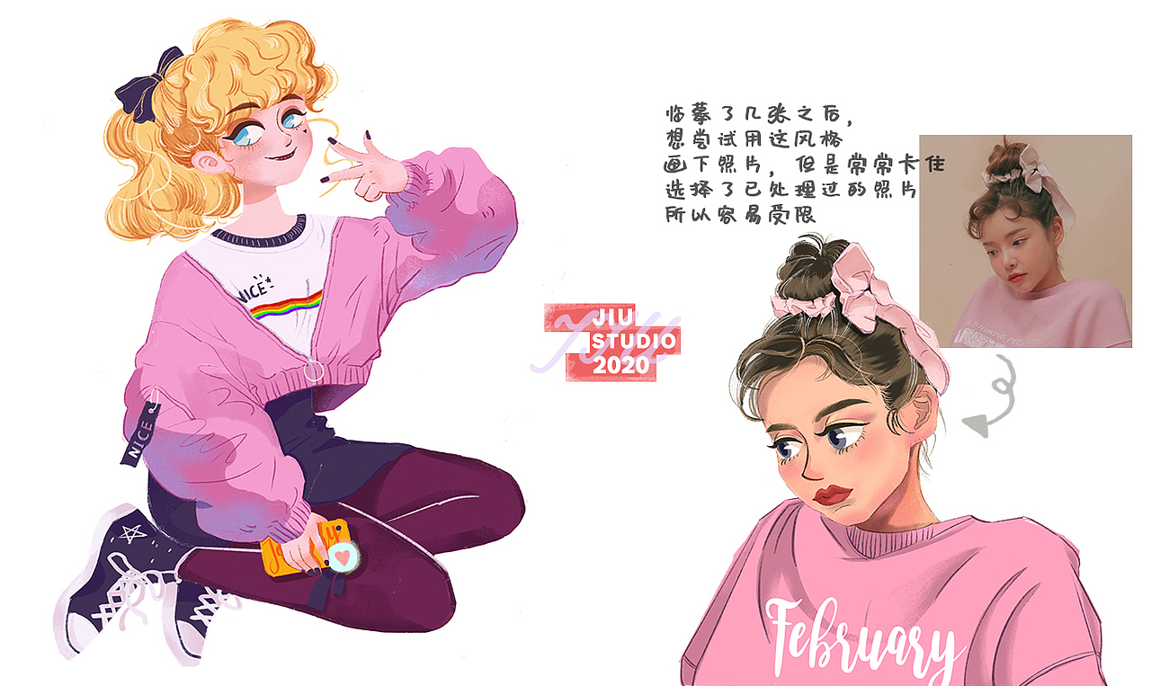 插画风格尝试（图ZMjEyNDUwODA4） - 创作习作 - 站酷设计师亲爱的粑粑柑原创素材 - 站酷ZCOOL
