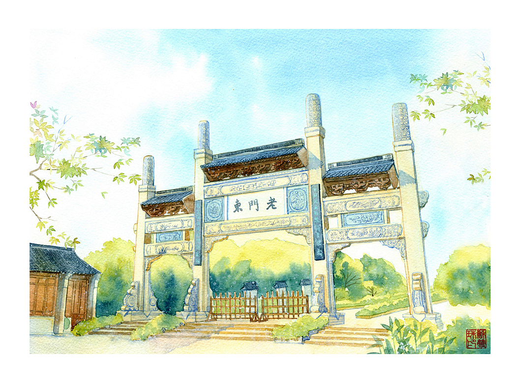 手绘城市系列——《南京》