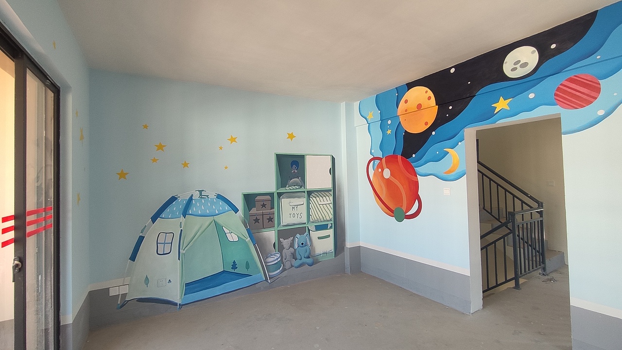 昆明太平新城万辉地产样板房3d彩绘—儿童房|手工艺|其他手工艺|云南