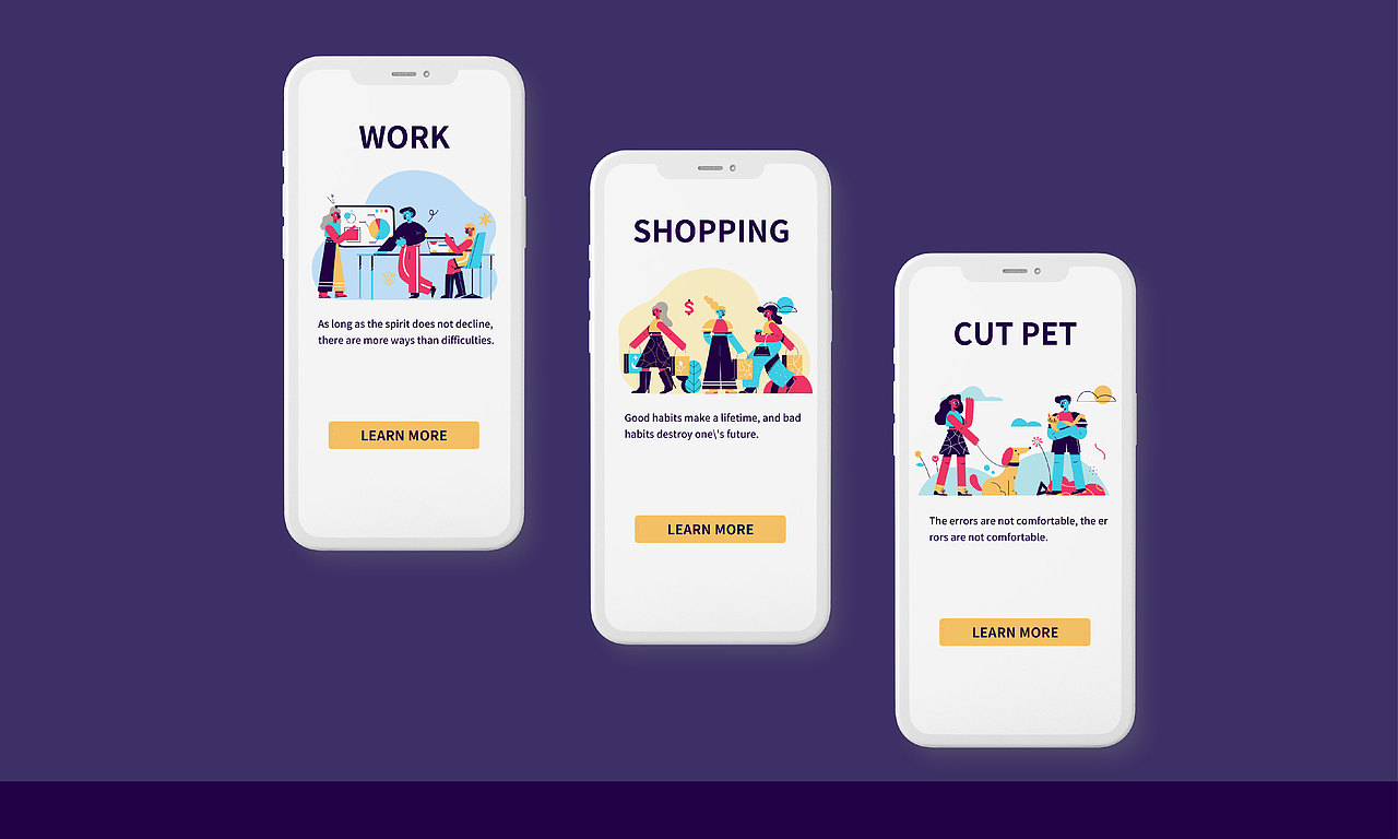 扁平人物插画情绪版