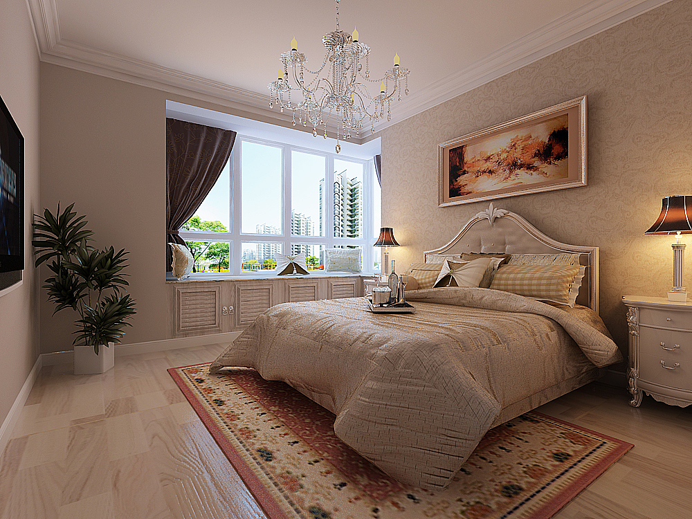 【装修案例】紫林湾133㎡三居欧式风格装修效果图