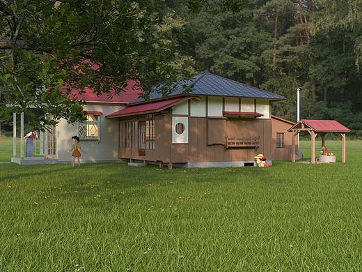 玩一下儿时回忆《龙猫》主角房屋场景（个人主页-ZNTM1OTE2NTI=） - 景观设计 - 站酷设计师设感原创素材 - 站酷ZCOOL