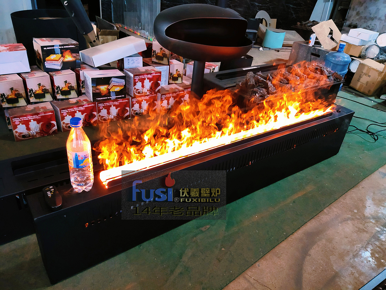 11cm宽 led智能3d火焰伏羲超薄雾化壁炉电加湿装饰景观