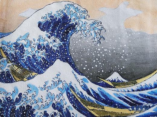手绘帆布袋-神奈川冲浪里