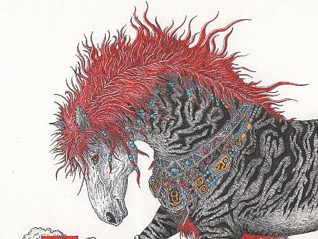 毣柞山海之南山经-杻阳山-鹿蜀（个人主页-ZMzE0Nzg1NzY=） - 创作习作 - 站酷设计师毣余原创素材 - 站酷ZCOOL