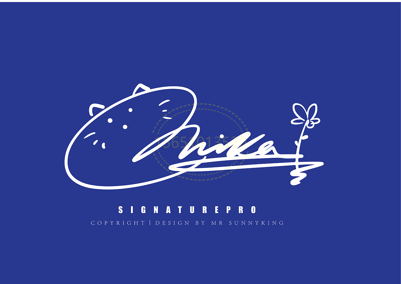 手写英文卡通签名丨南京孙老师丨版权作品丨华夏名流