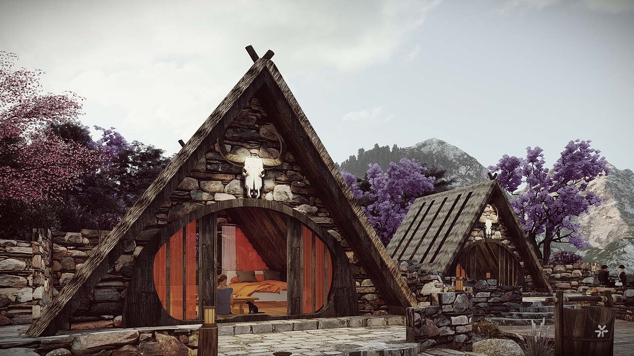 野奢木屋民宿景观设计（图ZMzEwNTIwMzAw） - 景观设计 - 站酷设计师索梵设计原创素材 - 站酷ZCOOL