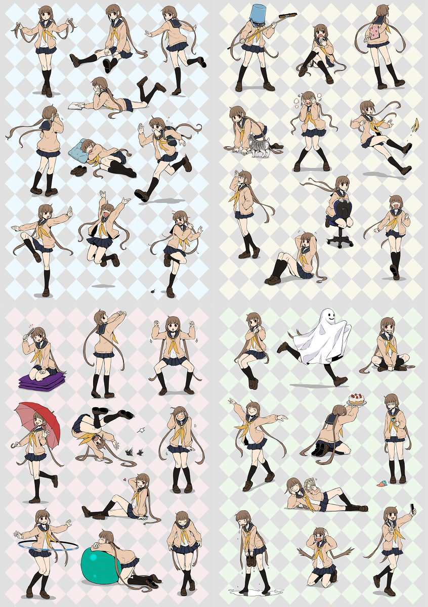 看看这组简单的动漫绘画女生姿势参考吧!