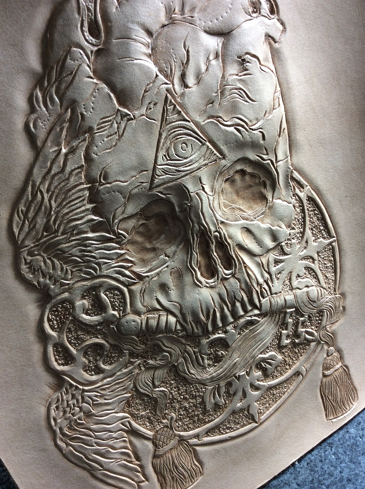 皮雕-骷髅-皮雕-POSEIDON