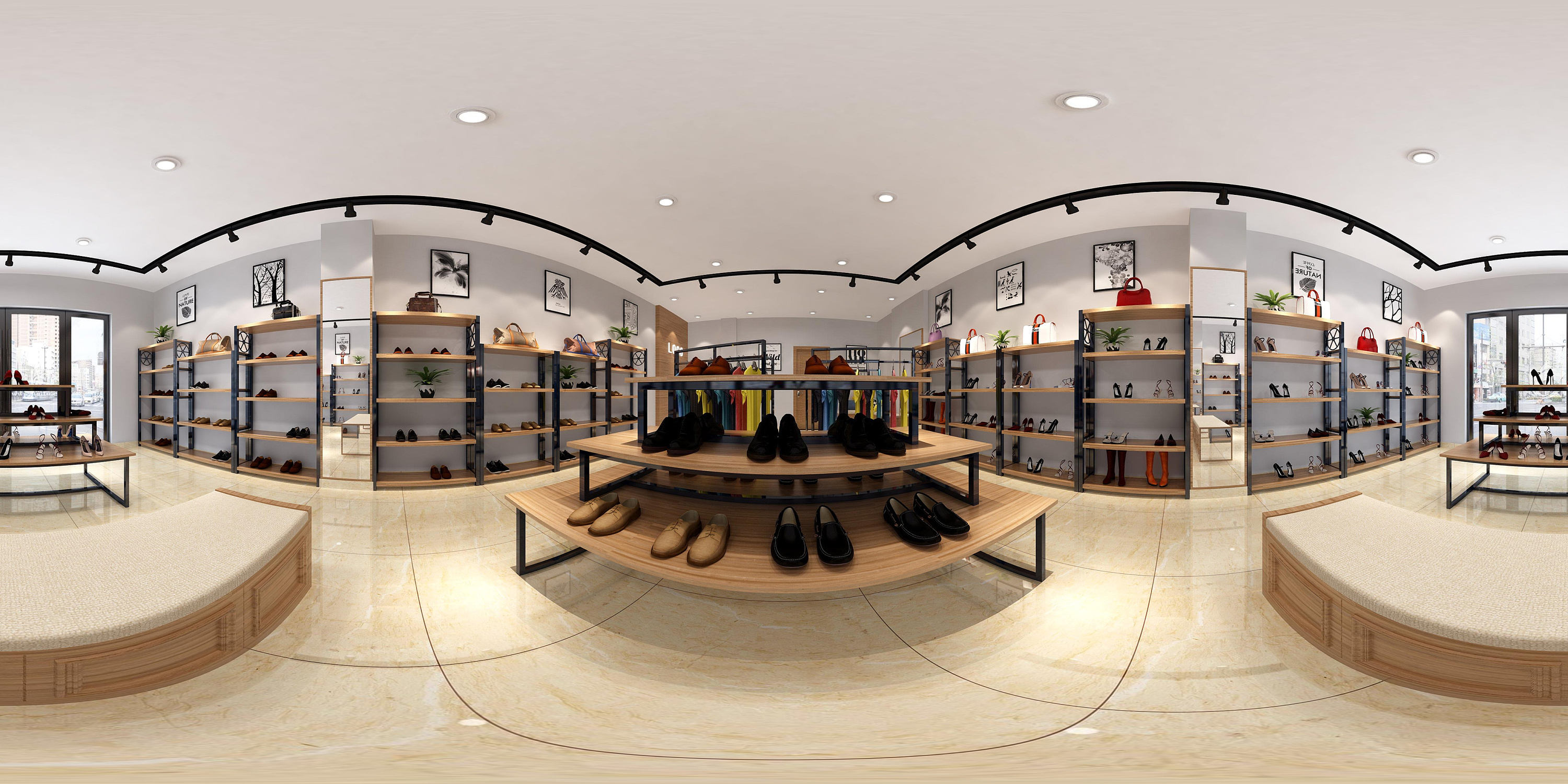现代鞋店 - 效果图交流区-建E室内设计网