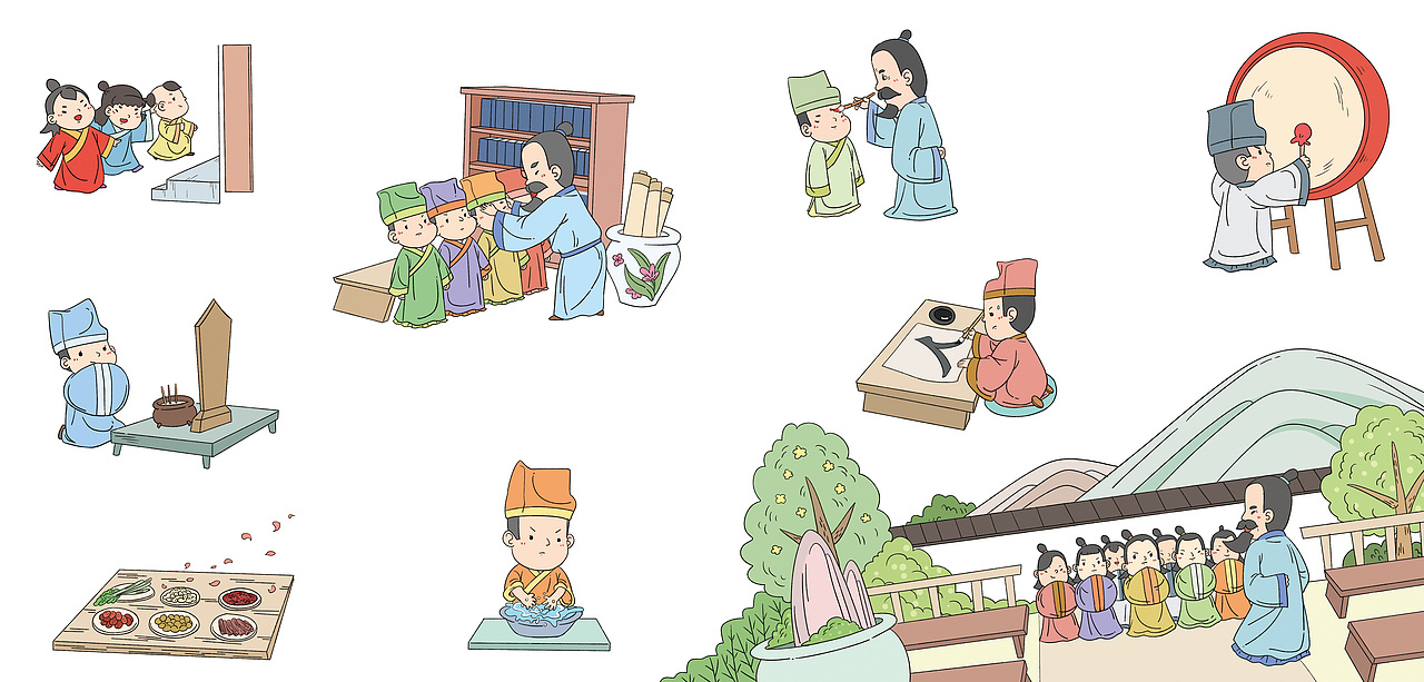 我们的礼仪（图ZMjY3NDY0Njk2） - 商业插画 - 站酷设计师春秋笔绘原创素材 - 站酷ZCOOL