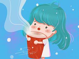 抱奶茶的小女孩