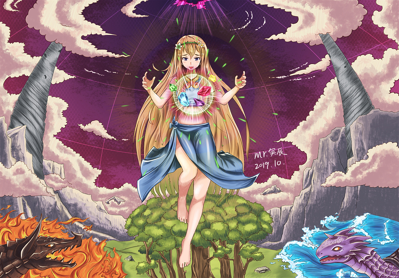 女娲补天（图ZMTgyMjkyMTIw） - 艺术插画 - 站酷设计师冥辰原创素材 - 站酷ZCOOL