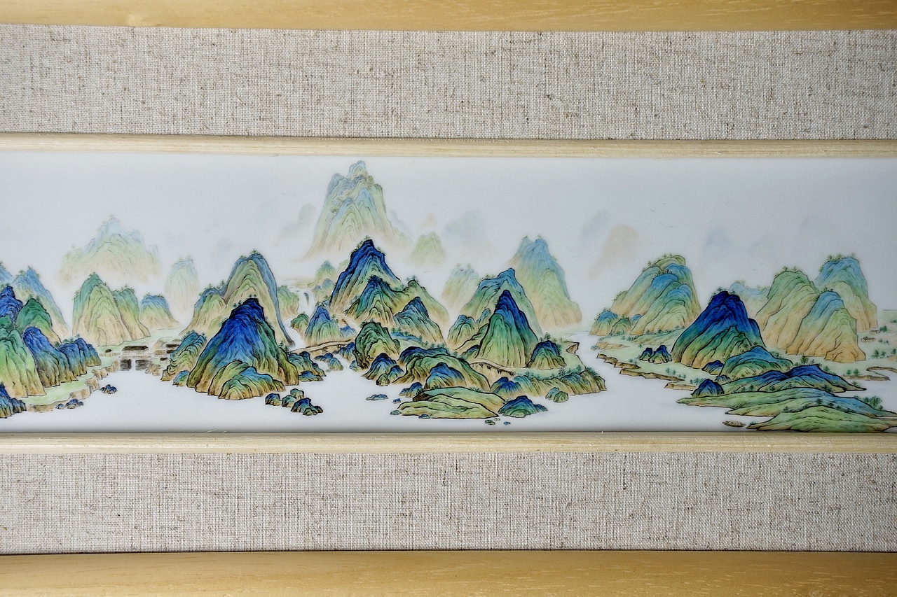 瓷板画 《千里江山图》（图ZMTUzMDQyNTQ4） - 工艺品设计 - 站酷设计师_pencil原创素材 - 站酷ZCOOL
