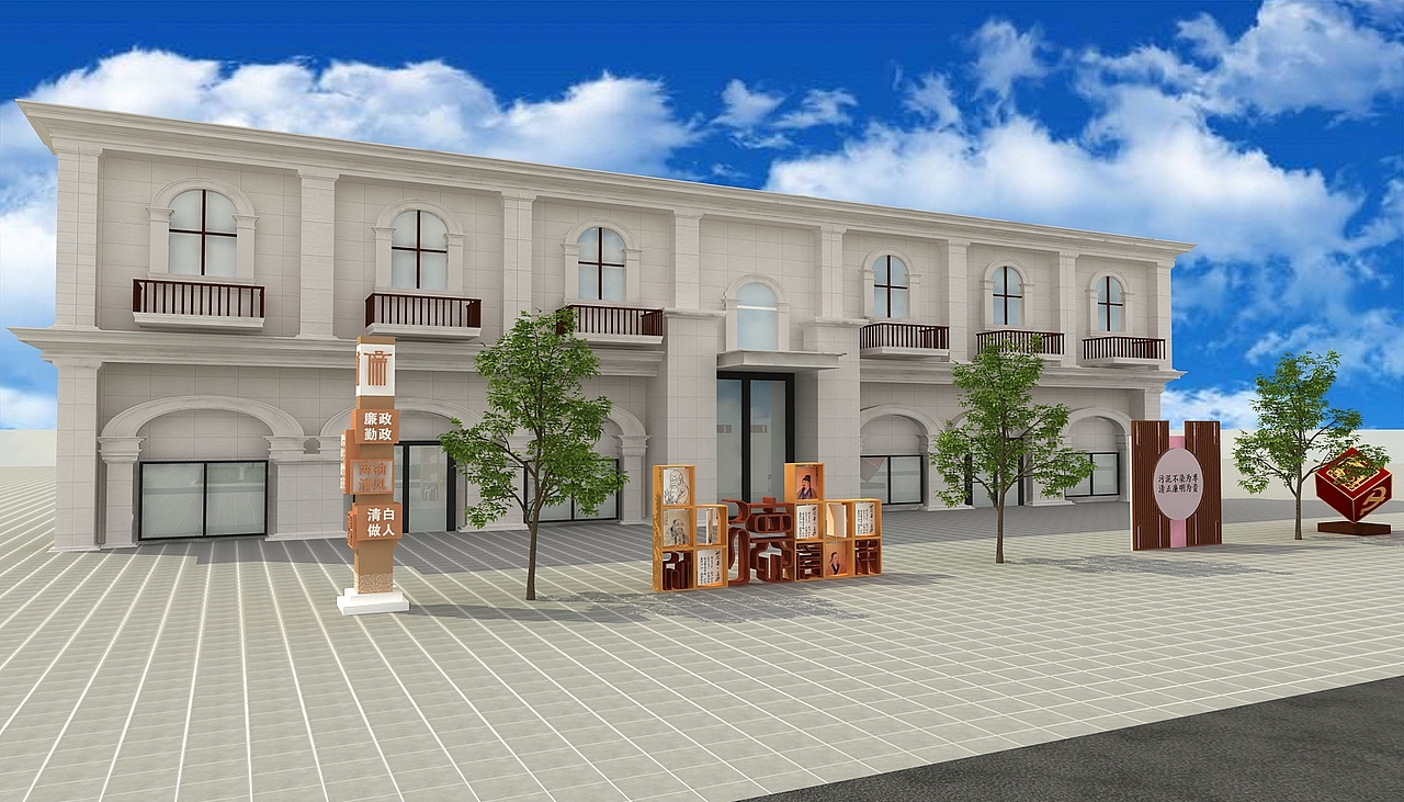 户外装置展示设计3D效果图（图ZMjIzMjM3NzA0） - 场景 - 站酷设计师3D设计师NG男原创素材 - 站酷ZCOOL