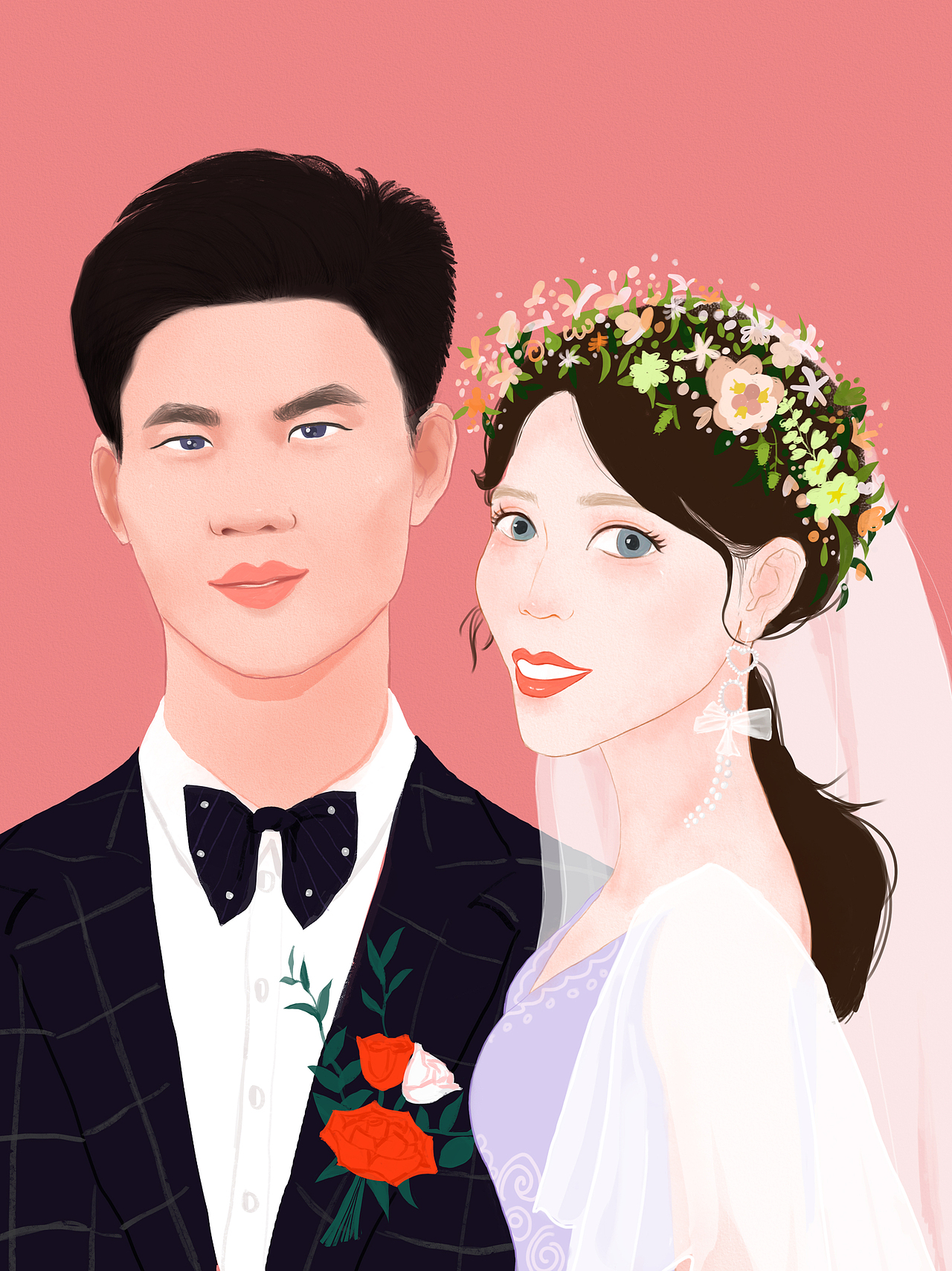 婚礼插画--给丹丹和君君的