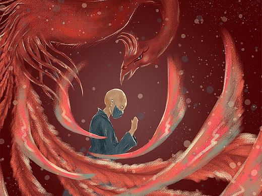 武汉加油 中国加油 | 插画《 REBORN|凤凰磐涅·重生》