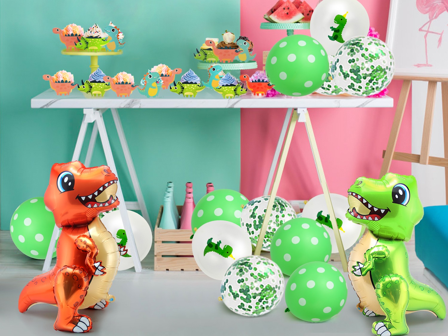 卡通铝膜气球恐龙装饰用品儿童恐龙主题派对装饰-阿里巴巴