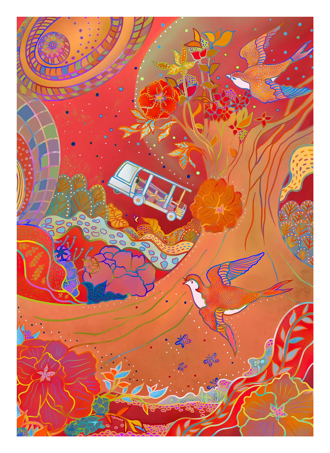 一组校园为主题的插画设计