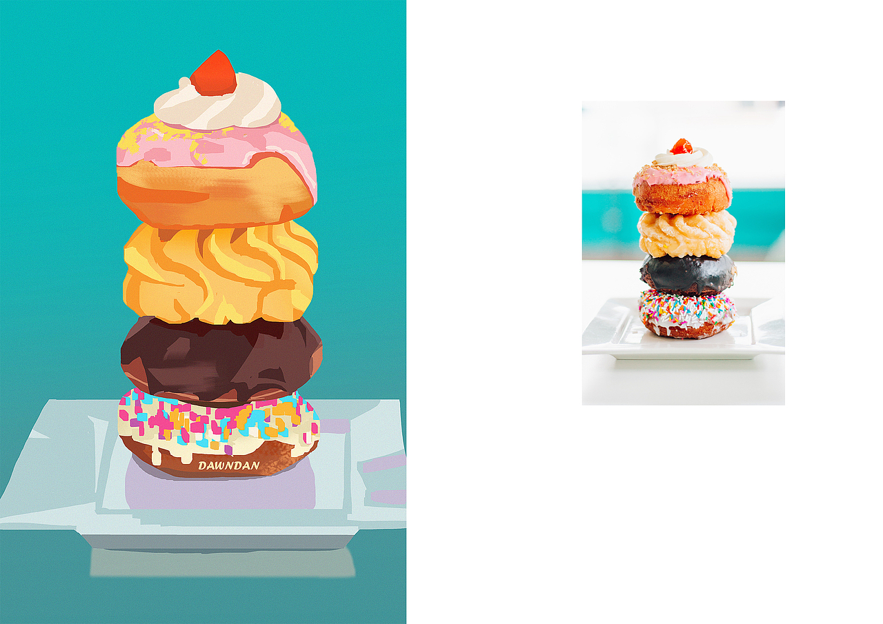 2021年8月速涂练习|食物&动物（图ZMjcxMDQ5NTI4） - 创作习作 - 站酷设计师dawndan88原创素材 - 站酷ZCOOL