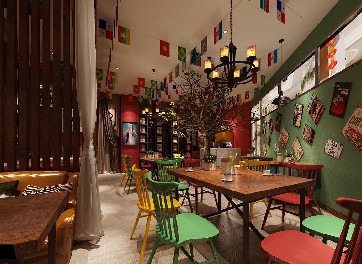 桌游吧|空间|家装设计|张美丽效果图_原创作品-站酷(zcool)