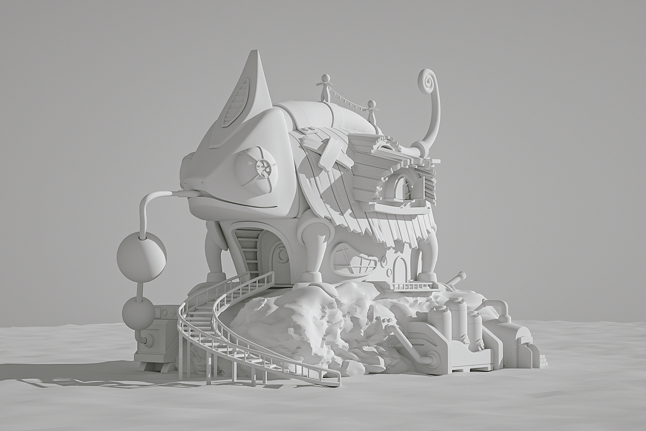 【2D漫画三维化】林中的变色龙小屋（图ZMjU4MjM4NDMy） - 场景 - 站酷设计师Seazonzhang原创素材 - 站酷ZCOOL