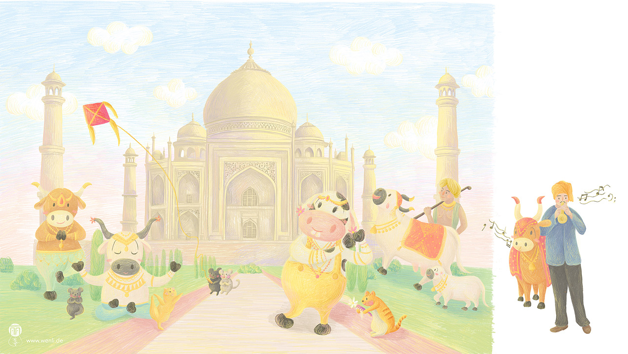 Mellimuh - 关于一只牛牛环游世界的儿童绘本 - 原创