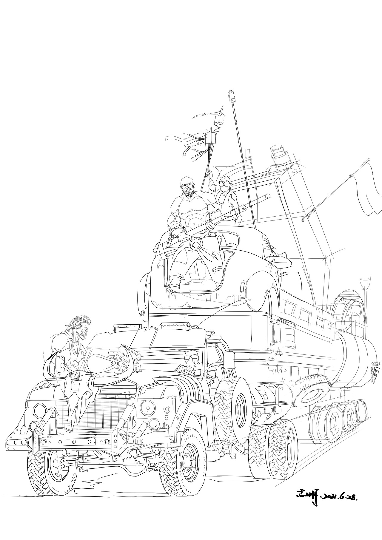 战车,疯狂麦克斯_cg原画师陈志明-站酷zcool