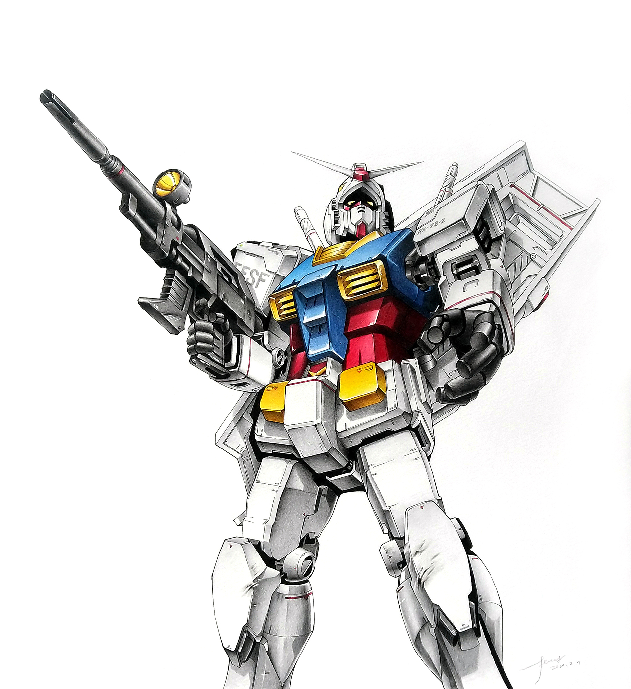 彩铅手绘——高达