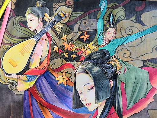 舞~  水彩 马克笔 彩铅