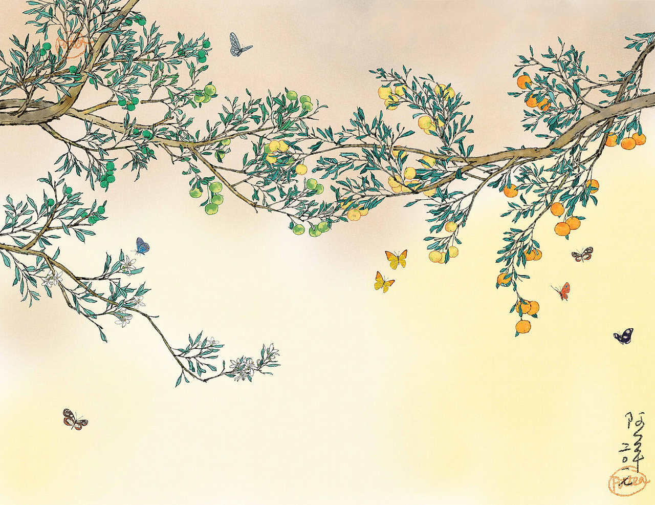 举报48分享原创作品插画商业插画中国风植物花蝴蝶黑白的魅力744