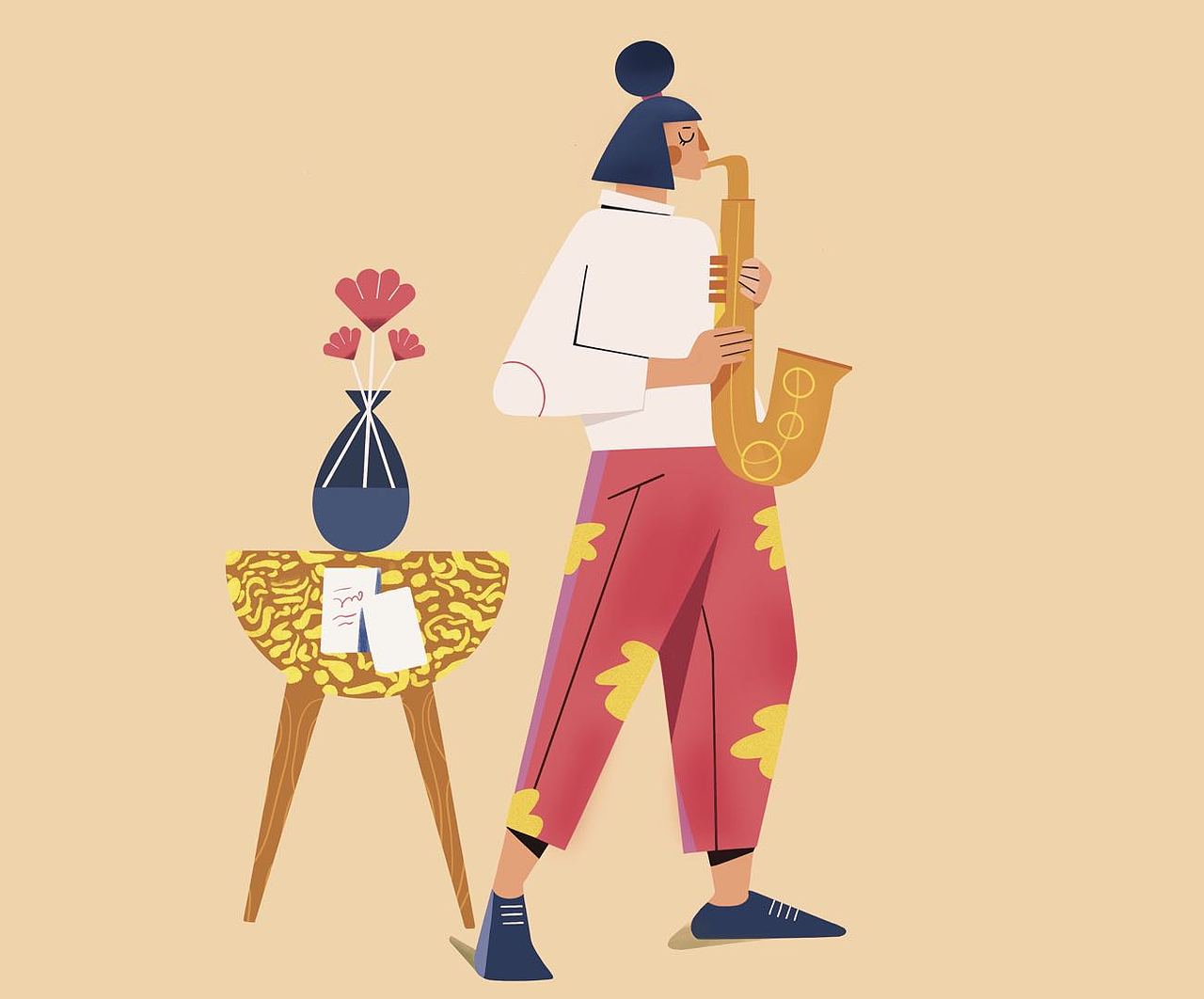 乐器插画人物