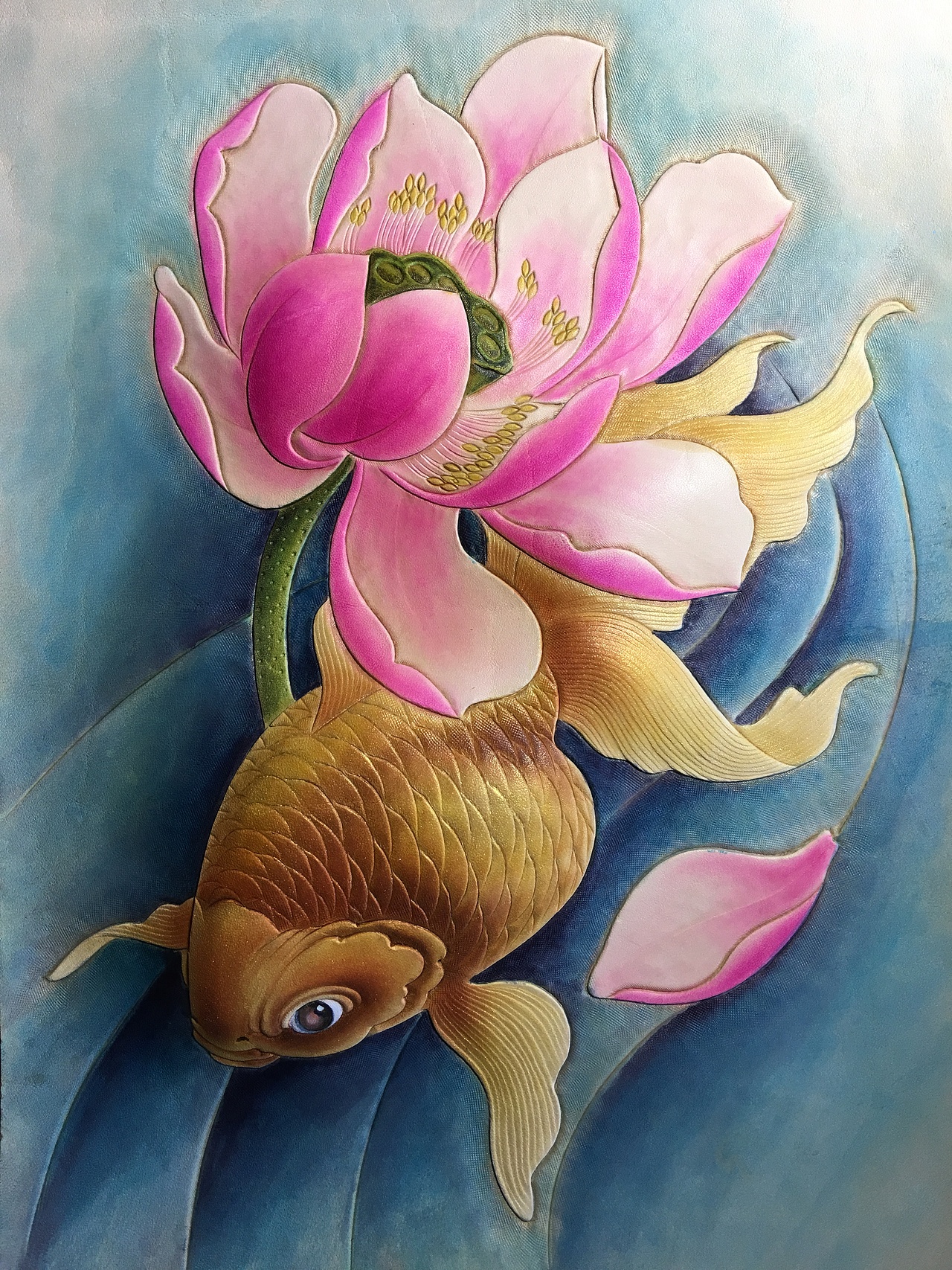 皮雕画—美丽的金鱼（图ZMTQxMzM1OTcy） - 工艺品设计 - 站酷设计师斑寅原创素材 - 站酷ZCOOL