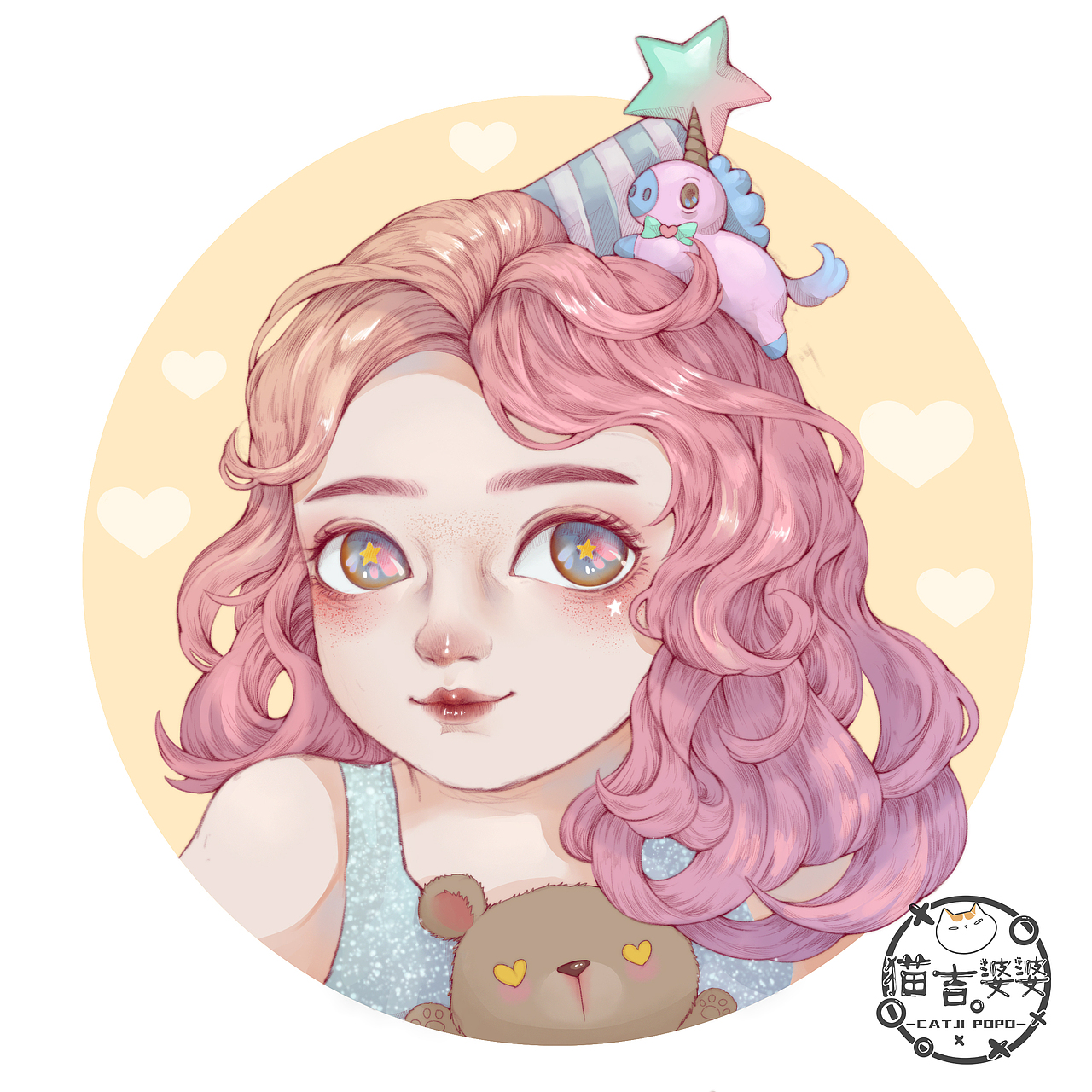 撸的一对小头像~（图ZMTc4Mzc2MjM2） - 艺术插画 - 站酷设计师猫吉婆婆原创素材 - 站酷ZCOOL