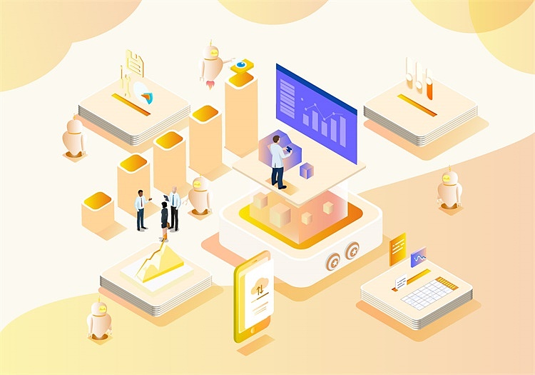 2.5D在线教育插画