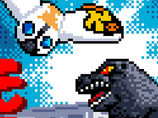 超人神奇女侠像素画两枚