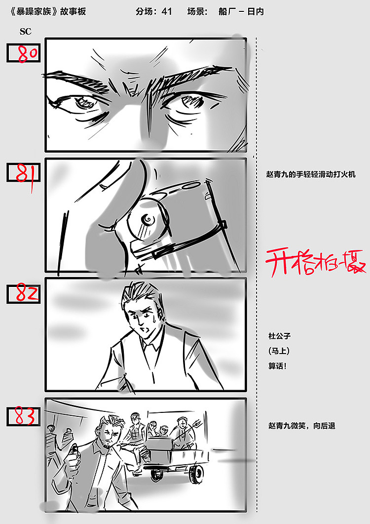 电影暴躁家族故事板分镜单场节选