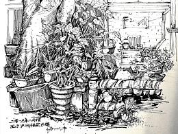 风景写生-钢笔画