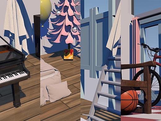 C4D室内设计（个人主页-ZMzQ2NzI5NDA=） - 建筑/空间 - 站酷设计师香浓南瓜原创素材 - 站酷ZCOOL