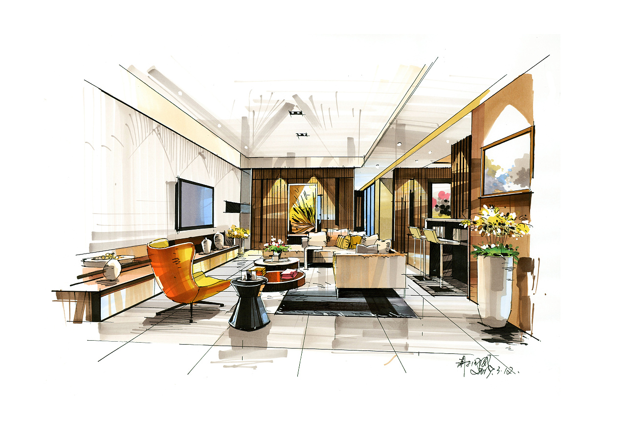 室内手绘优秀作品欣赏(五)