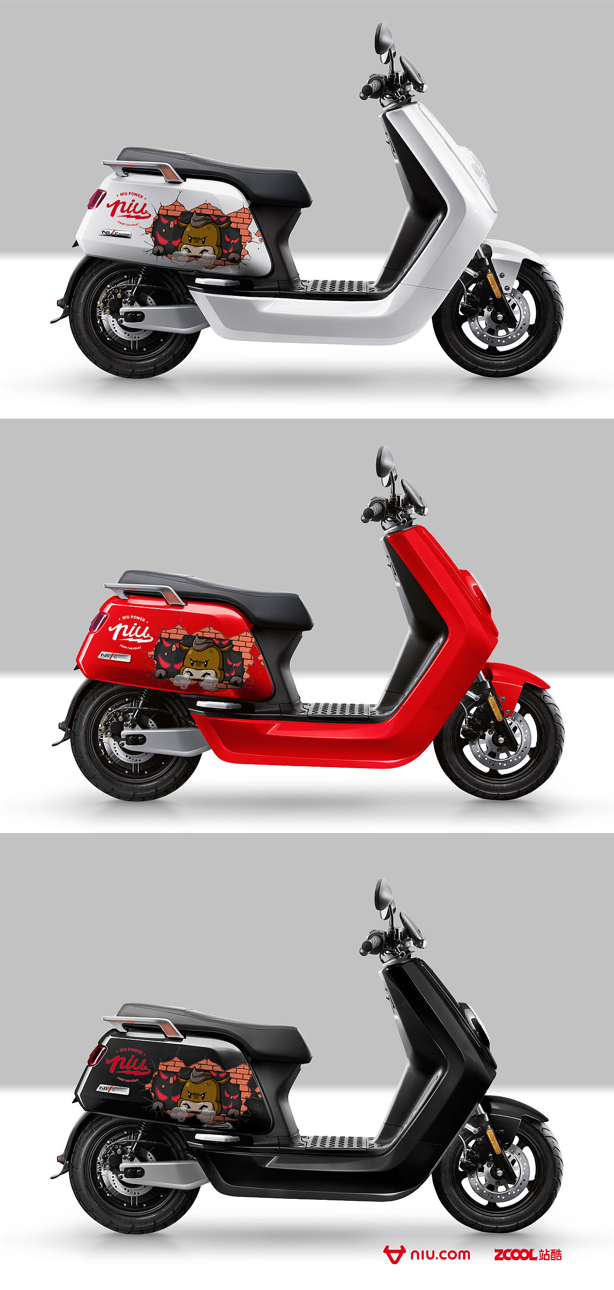 power小牛卡通车贴