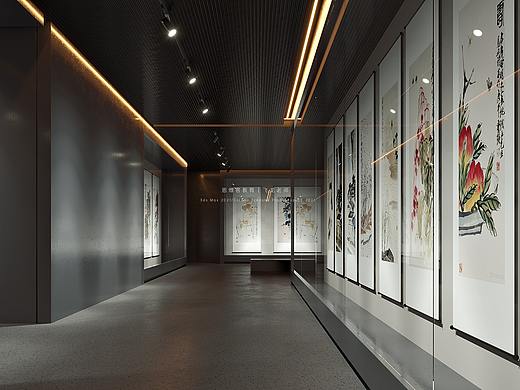 课程案例 | 书画展厅（3dmax效果图）